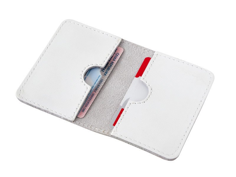 Kožené pouzdro na karty a doklady - bílé deluxe