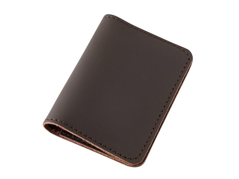 Kožené pouzdro na karty a doklady - hnědé hladké