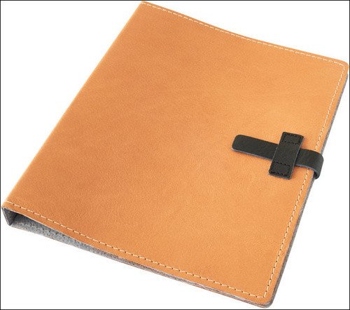 Kožený šanon - kůže ořechová