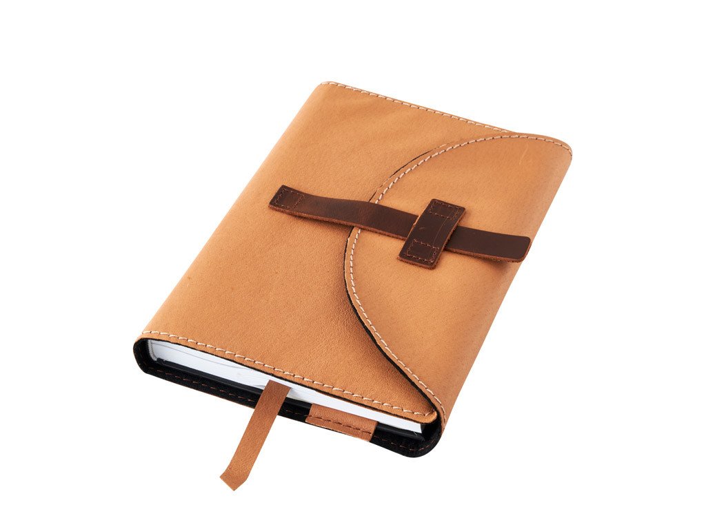 Variabilní kožený obal se sponou XL - kůže ořechová
