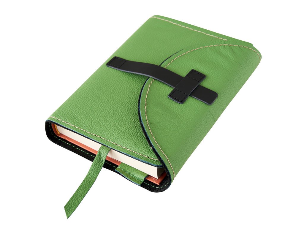 Variabilní kožený obal se sponou - kůže zelená