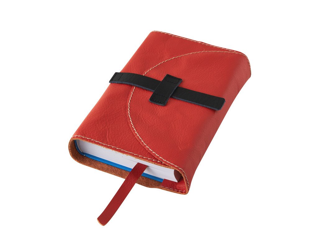 Variabilní kožený obal se sponou - kůže červená