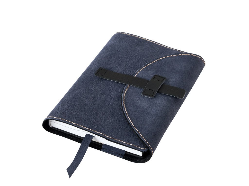 Variabilní kožený obal se sponou - kůže černá semiš