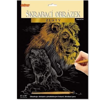 ArtLover Sada Škrabací obrázek - zlatý 203 x 254 cmmix 3 motivů