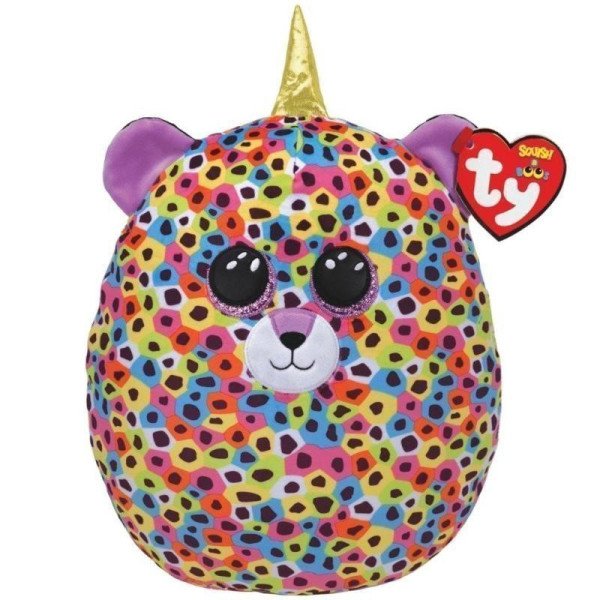 Ty Squish-a-Boos GISELLE - duhový leopard s rohem 22 cm