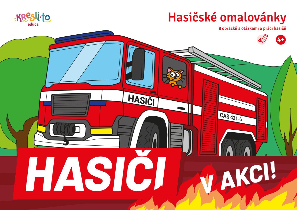 Hasičské omalovánky Hasiči v akci