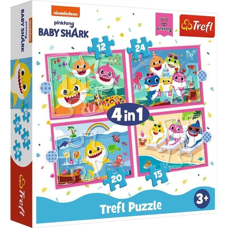 Trefl Puzzle Baby Shark - Rodina 4v1 12152024 dílků