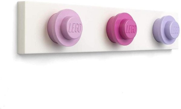 Věšák na zeď LEGO - světle růžový, tmavě růžový, fialový
