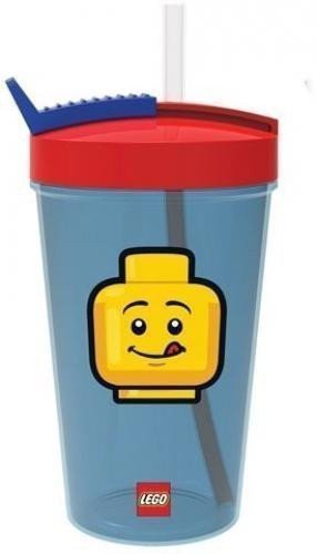 Kelímek s brčkem LEGO ICONIC Classic - červenámodrá