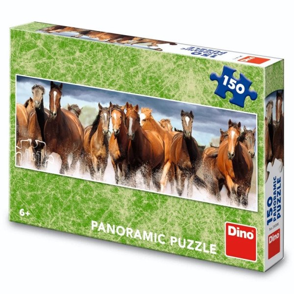 Puzzle Koně ve vodě Panoramic 150 dílků