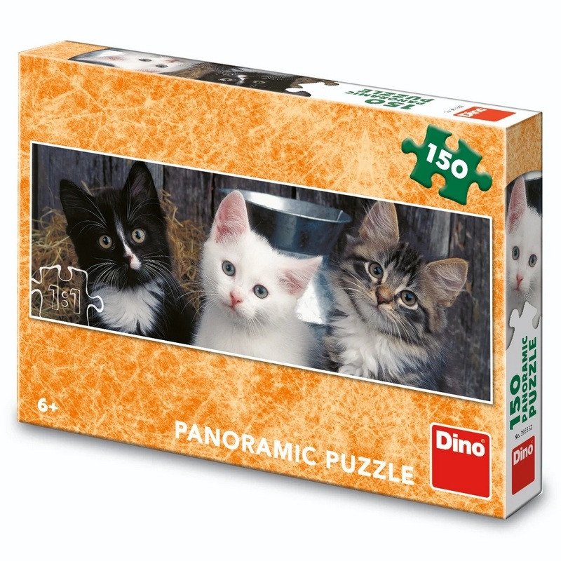 Puzzle Tři koťátka Panoramic 150 dílků