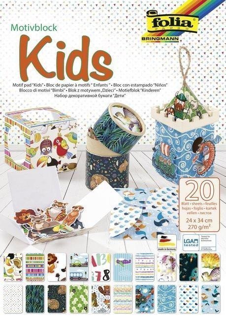 Folia Blok Designových papírů s motivem - Dětské 20 listů 270 gm2