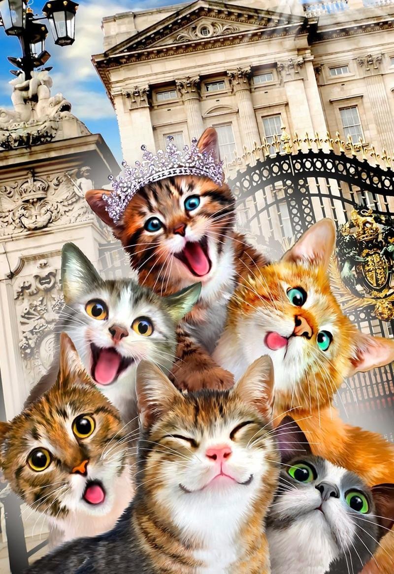 Wooden City Puzzle Koťata v Londýně 2v1 dřevěné 75 dílků