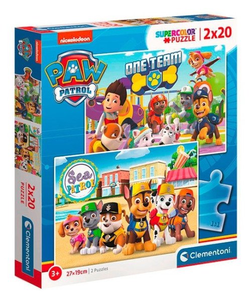 Puzzle Supercolor Tlapková Patrola 2x20 dílků