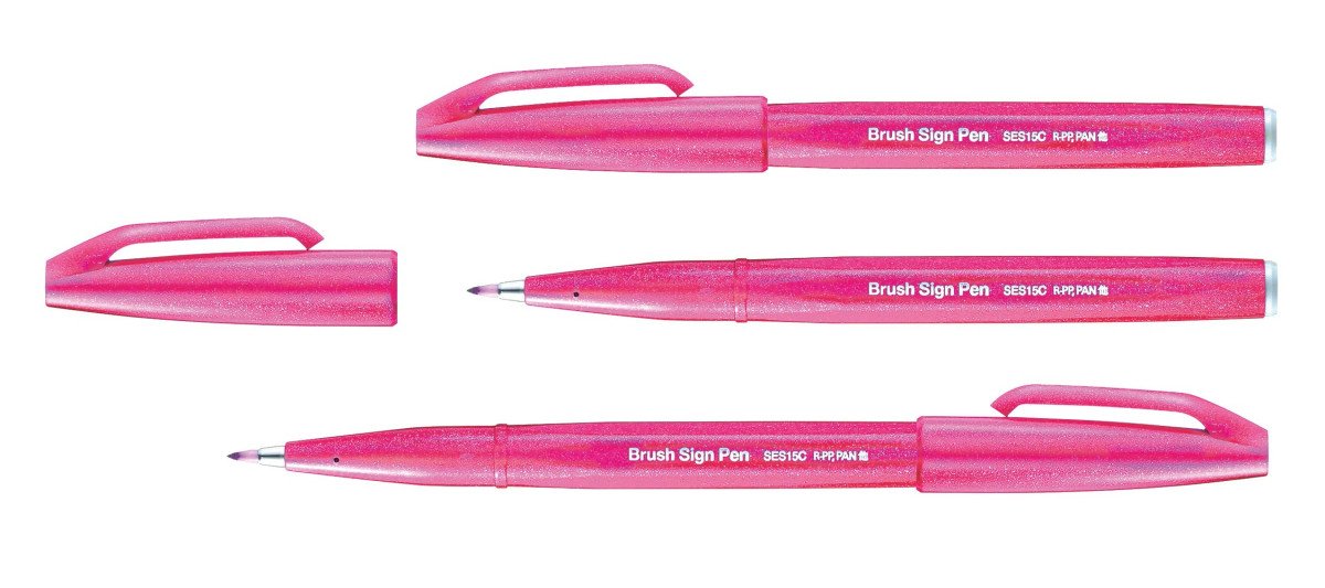 Popisovač Pentel Touch Brush - růžový