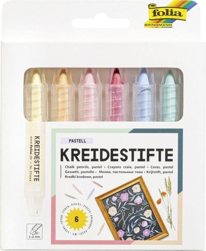 Folia Křídy v tužce - pastelové barvy 6 ks