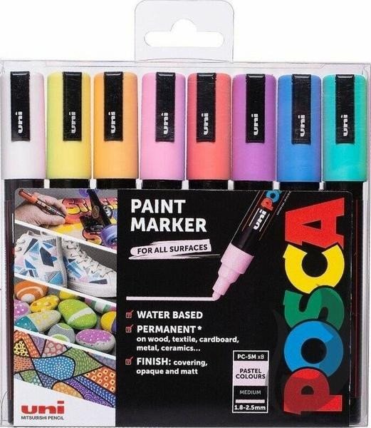 Posca Sada akrylových popisovačů 18-25 mm - pastelové barvy 8 ks