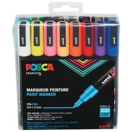 Posca Sada akrylových popisovačů 09-13 mm - mix barev 16 ks