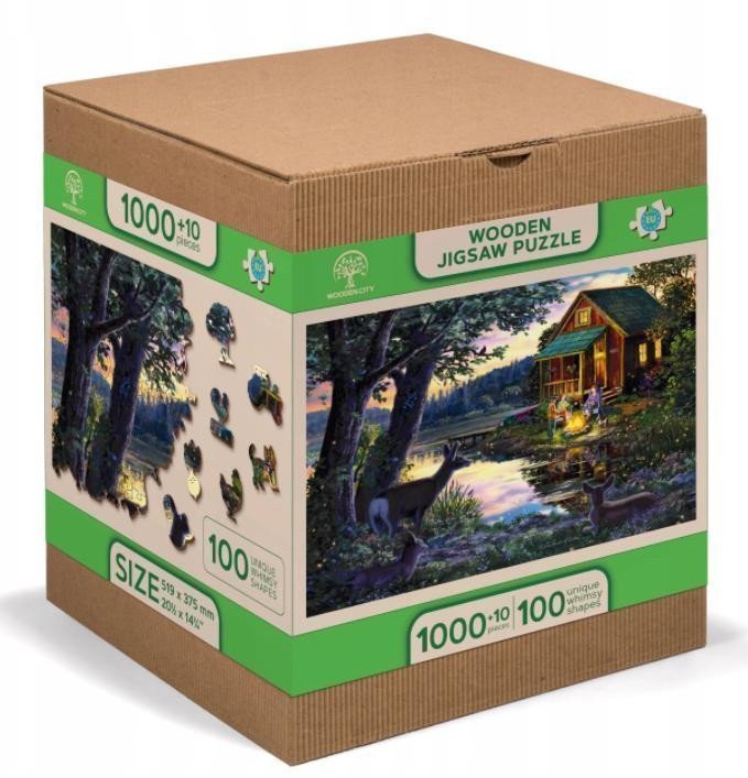 Wooden City Puzzle Večer u jezera 1010 dílků dřevěné