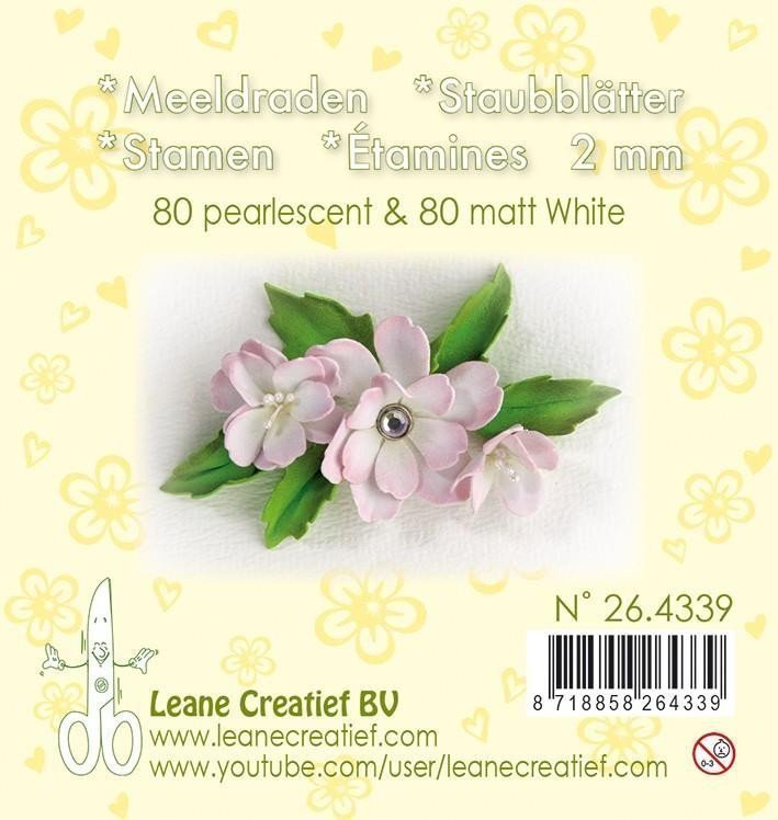 LEANE Pestíky do kvítků - bílé 160 ks