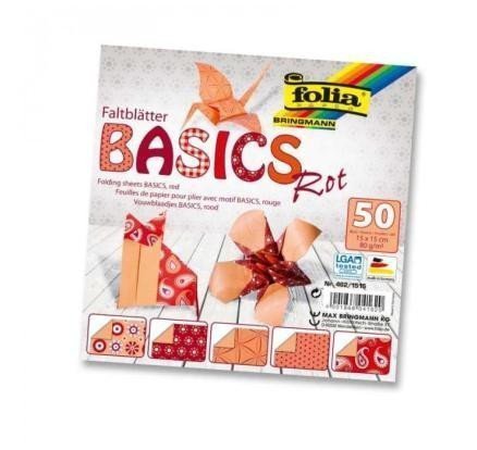 Folia Origami papíry na skládání 10 x 10 cm - červené 80 g