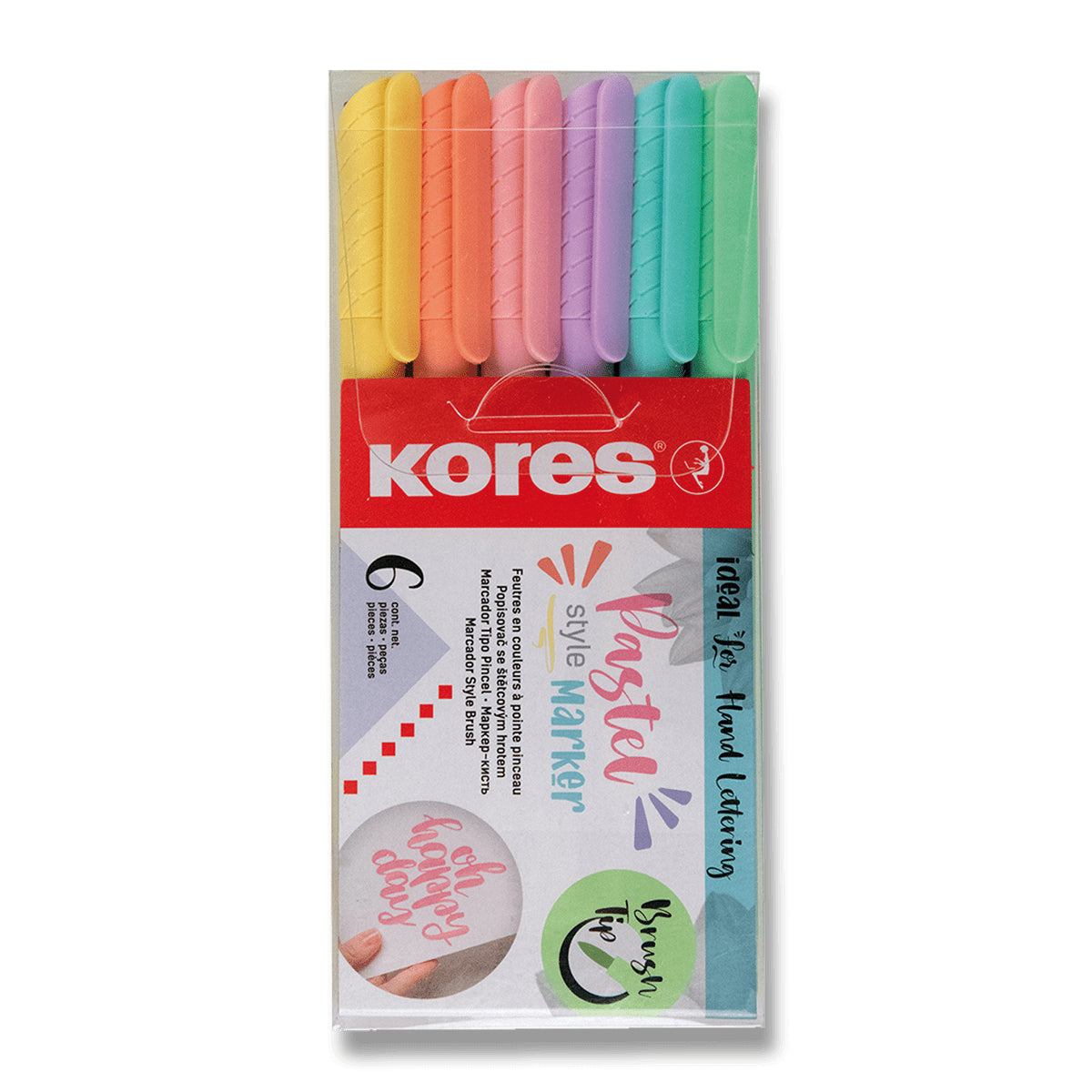 Kores Pastel Style Sada popisovačů se štětcovým hrotem 6 ks