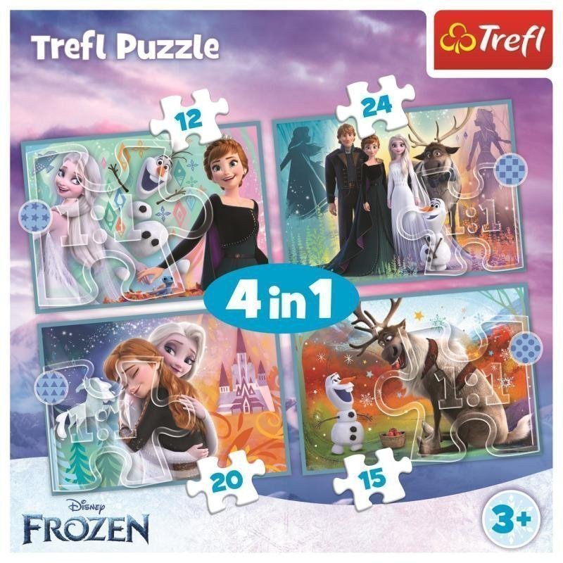 Puzzle Ledové království - Úžasný svět 4v1 12152024 dílků
