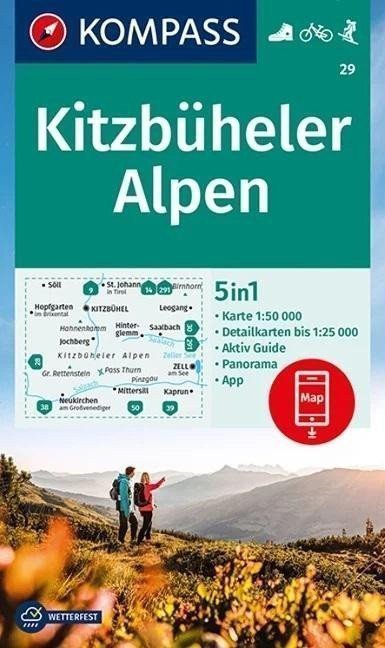 Kitzbüheler Alpen 150 000 turistická mapa KOMPASS 29