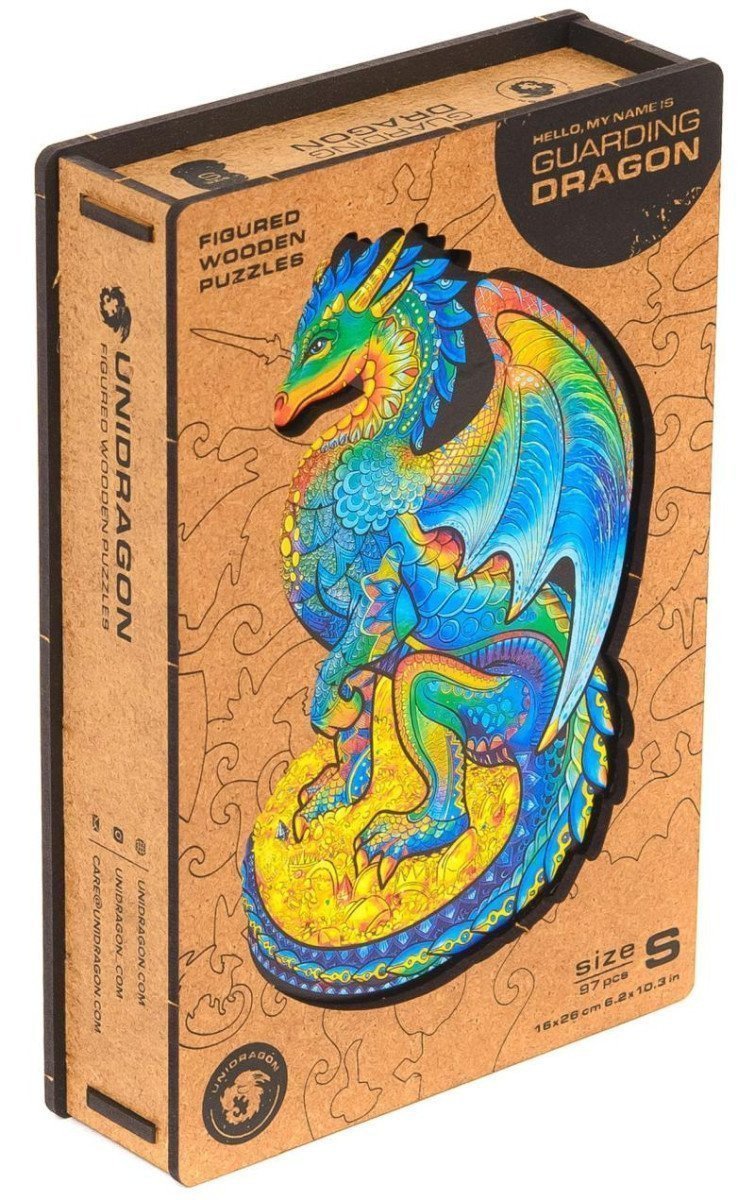 Unidragon dřevěné puzzle - Drak velikost S