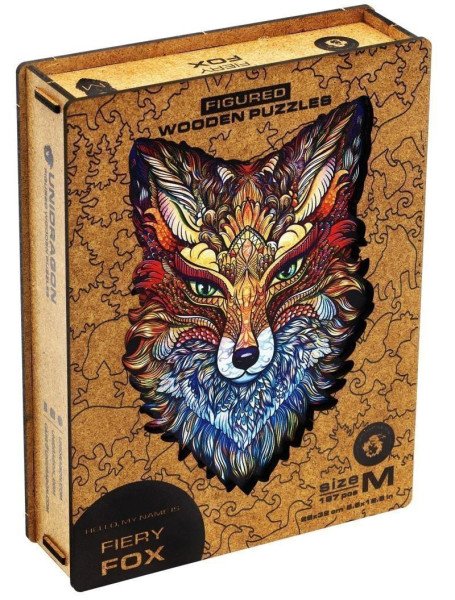 Unidragon dřevěné puzzle - Pohádková liška velikost M