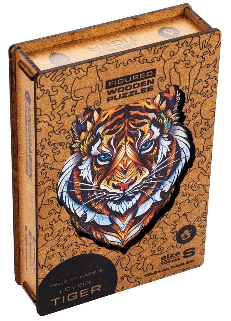 Unidragon dřevěné puzzle - Tygr velikost S