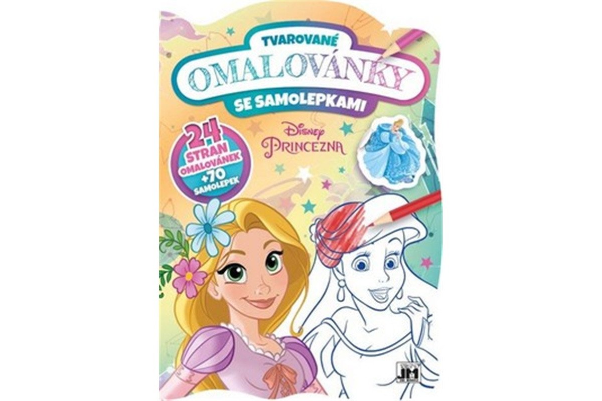 Princezny - Tvarované omalovánky se samolepkami