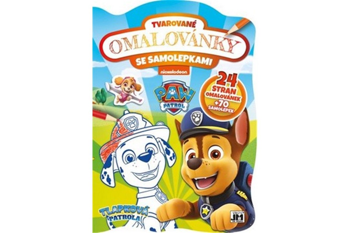 Tlapková patrola - Tvarované omalovánky se samolepkami