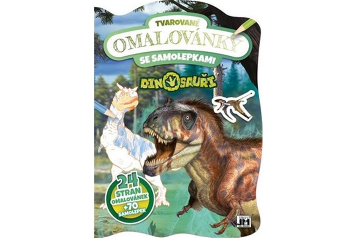 Dinosauři - Tvarované omalovánky se samolepkami
