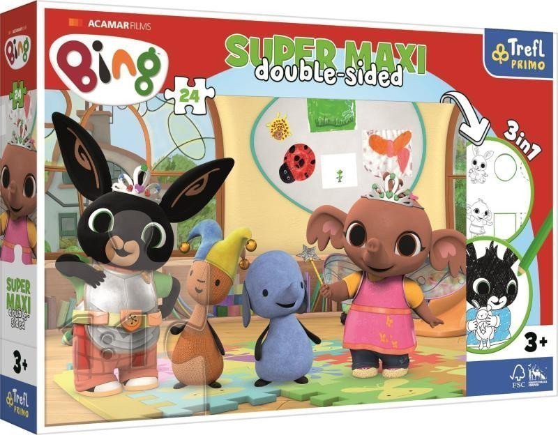 Trefl Puzzle Super maxi Bing a jeho přátelé 24 dílků - oboustranné