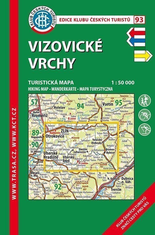 KČT 93 Vizovické vrchy 150T Turistická mapa