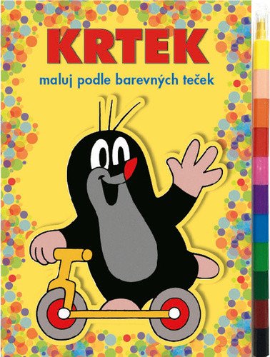 Krtek - Maluj podle barevných teček maxi voskovky