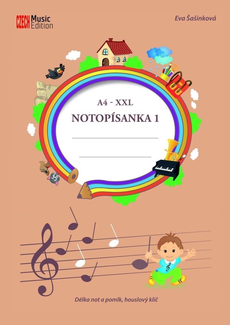 Notopísanka 1 A4 XXL - Délka not a pomlk houslový klíč – Šašinková Eva