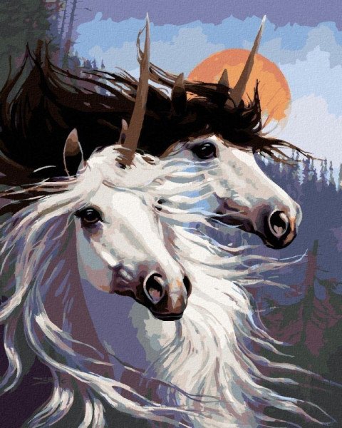 Malování podle čísel 40 x 50 cm - Pár jednorožců Northern Promotions