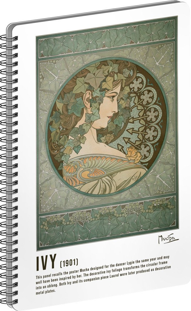 Spirálový blok Alfons Mucha - Ivy linkovaný