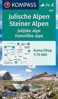 Julische Alpen Julijske alpe Steiner AlpsKamniske alpe 175 000 turistická mapa KOMPASS 2801