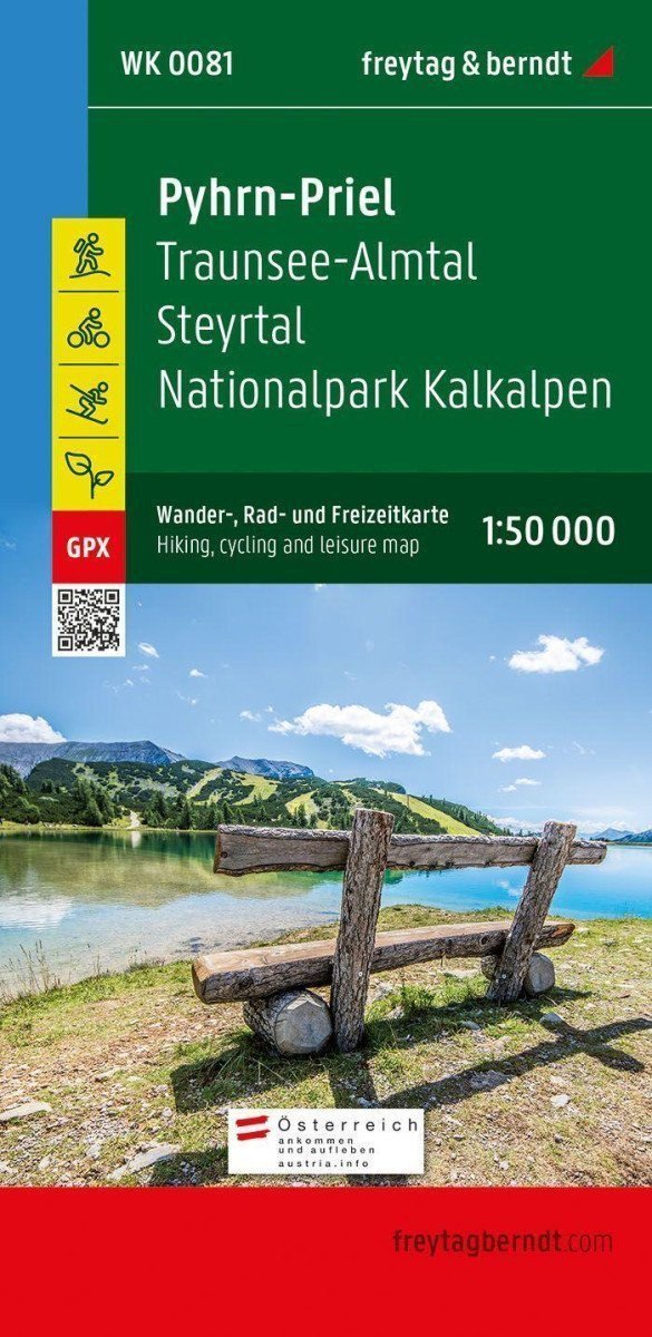 WK 0081 Pyhrn-Priel Traunsee-Almtal 150 000 turistická cyklistická a rekreační mapa