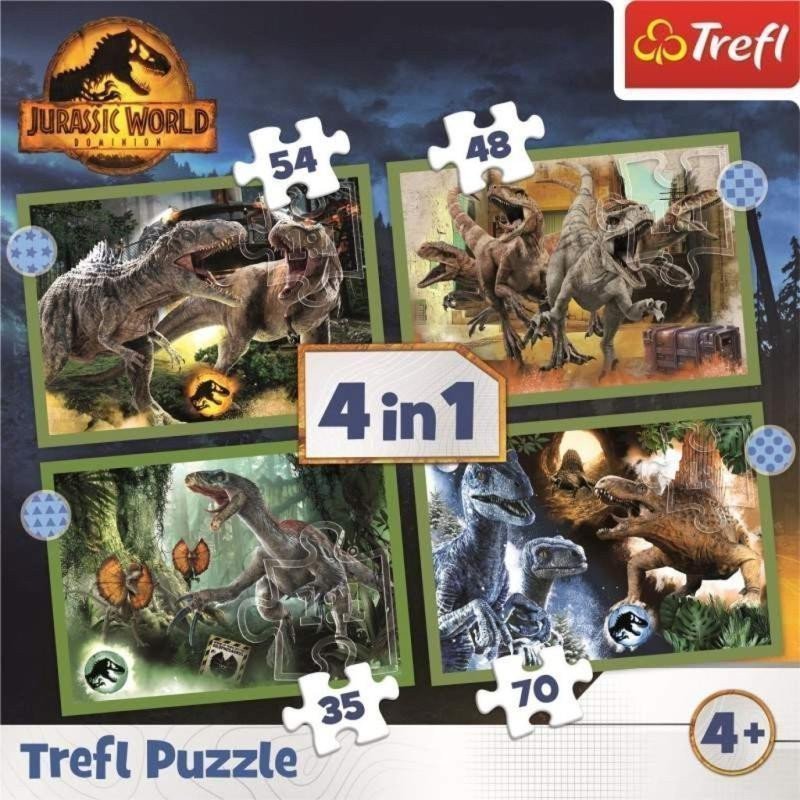 Trefl Puzzle Jurský svět Nadvláda 4v1 35485470 dílků