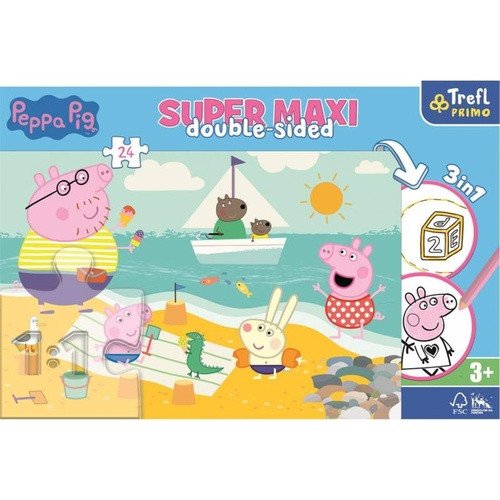 Trefl Puzzle Prasátko Peppa super maxi 24 dílků - oboustranné