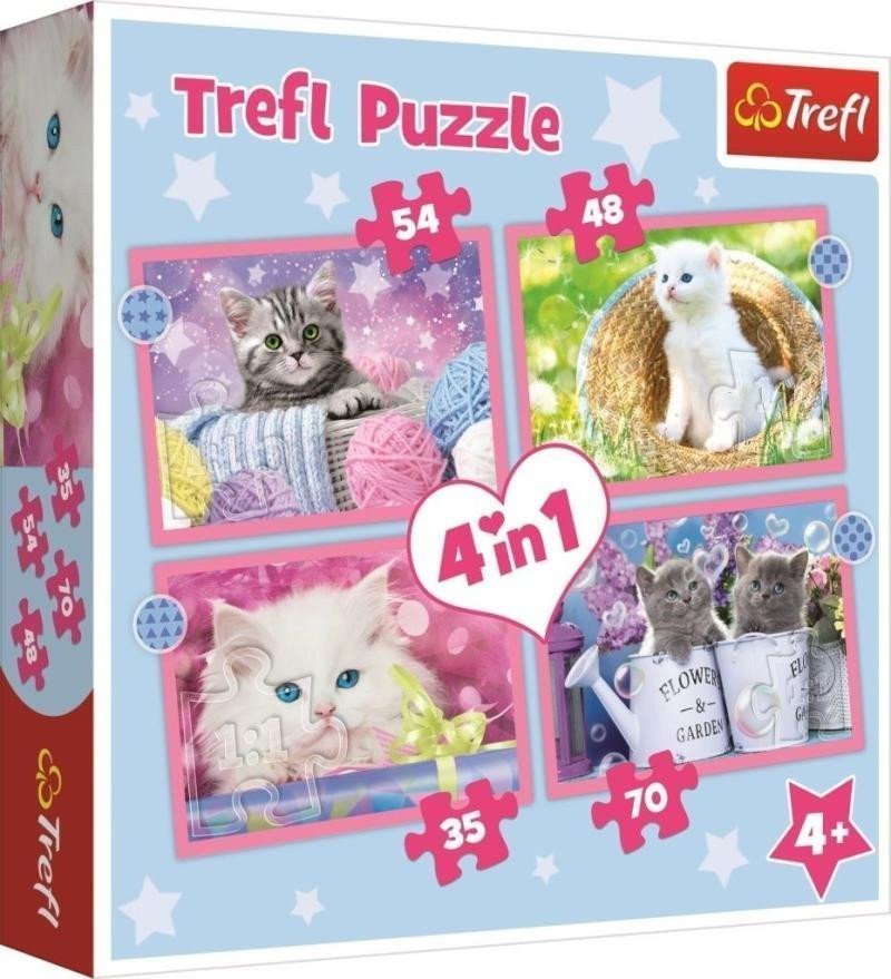 Trefl Puzzle Veselé kočičky 4v1 35485470 dílků