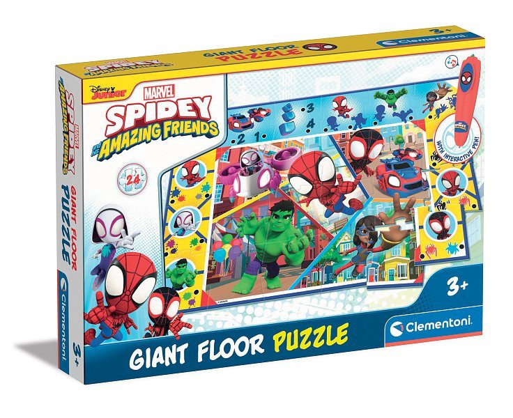 Clementoni Puzzle podlahové s interaktivním perem Spidey 24 dílků