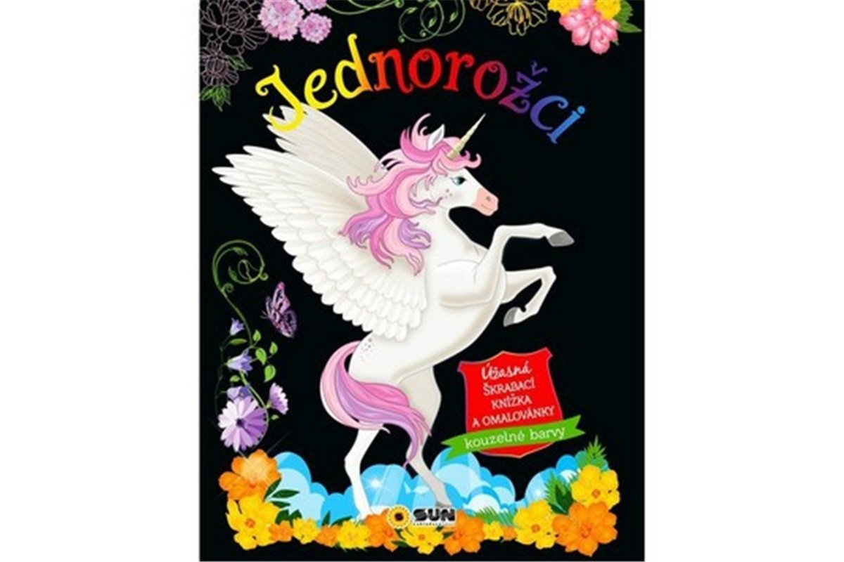 Jednorožci - Úžasná škrábací knížka a omalováky Kouzelné barvy