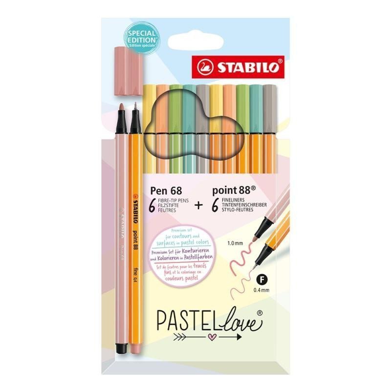 STABILO Pastellove - 6 ks Point 88 6 ks Pen 68