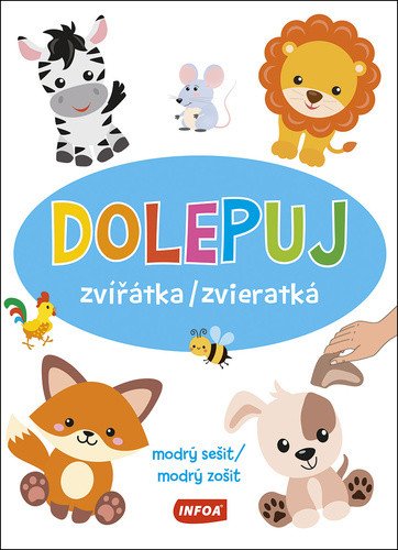 Dolepuj zvířátka Dolepuj zvieratká - modrý sešit modrý zošit samolepky