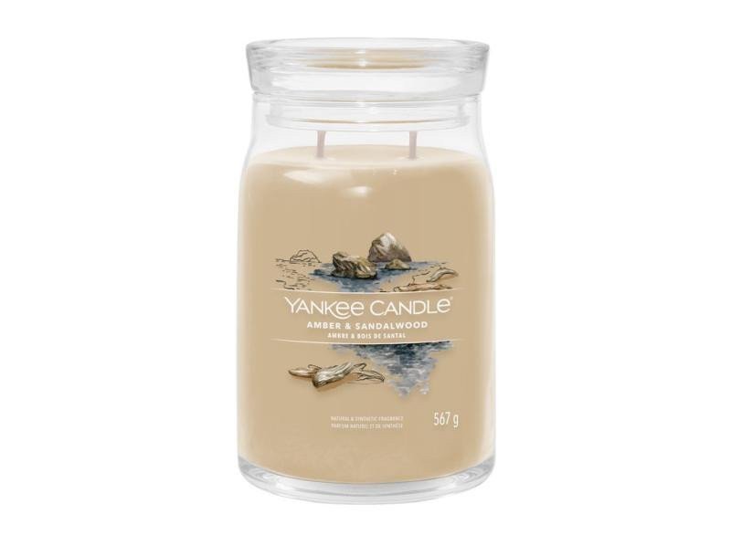 YANKEE CANDLE Amber Sandalwood svíčka 567g 2 knoty Signature velký